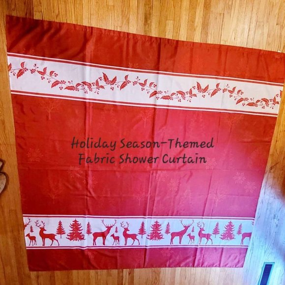 Holiday-Themed Fabric Shower Curtain - Picture 1 of 1